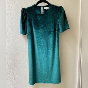 WAYF Emerald Green Velvet Dress
